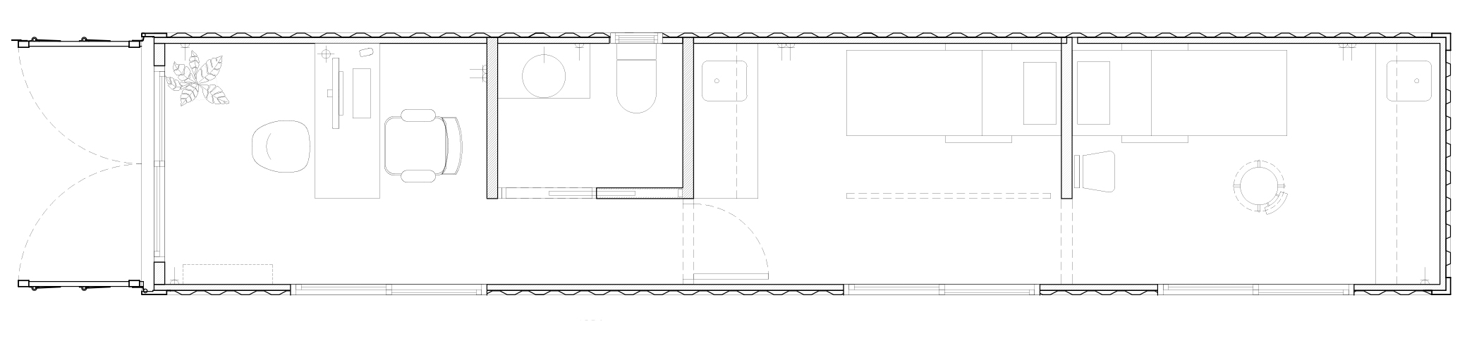 40’ Off Grid mini Clinic + Restroom