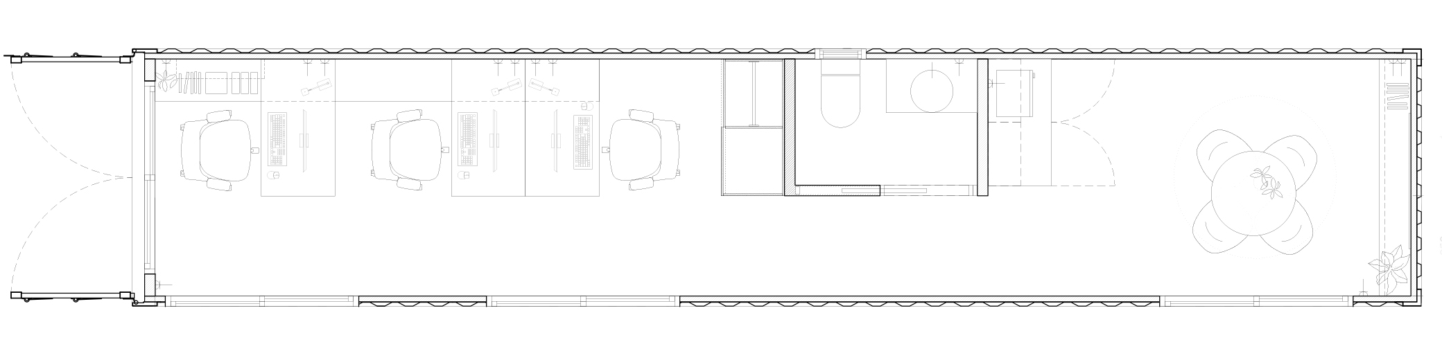 40' Portable Office + restroom