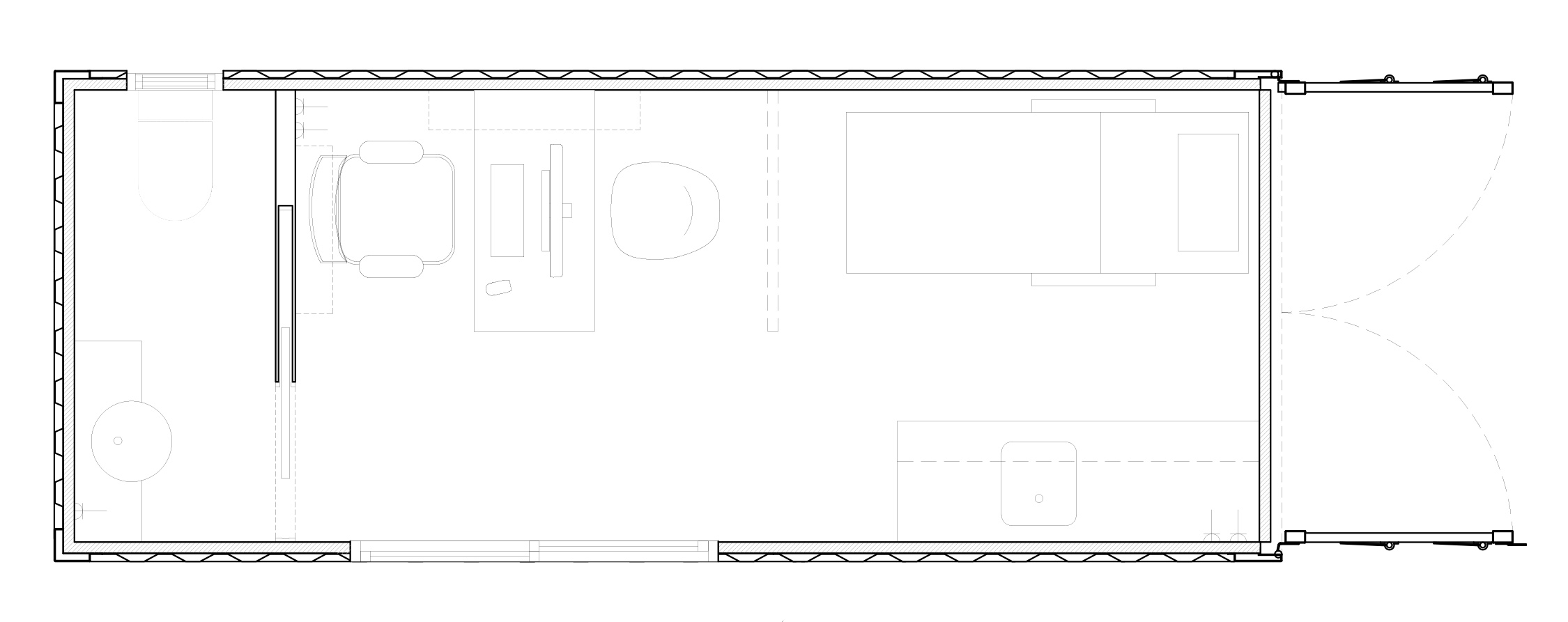 20’ Off Grid mini Clinic + Restroom