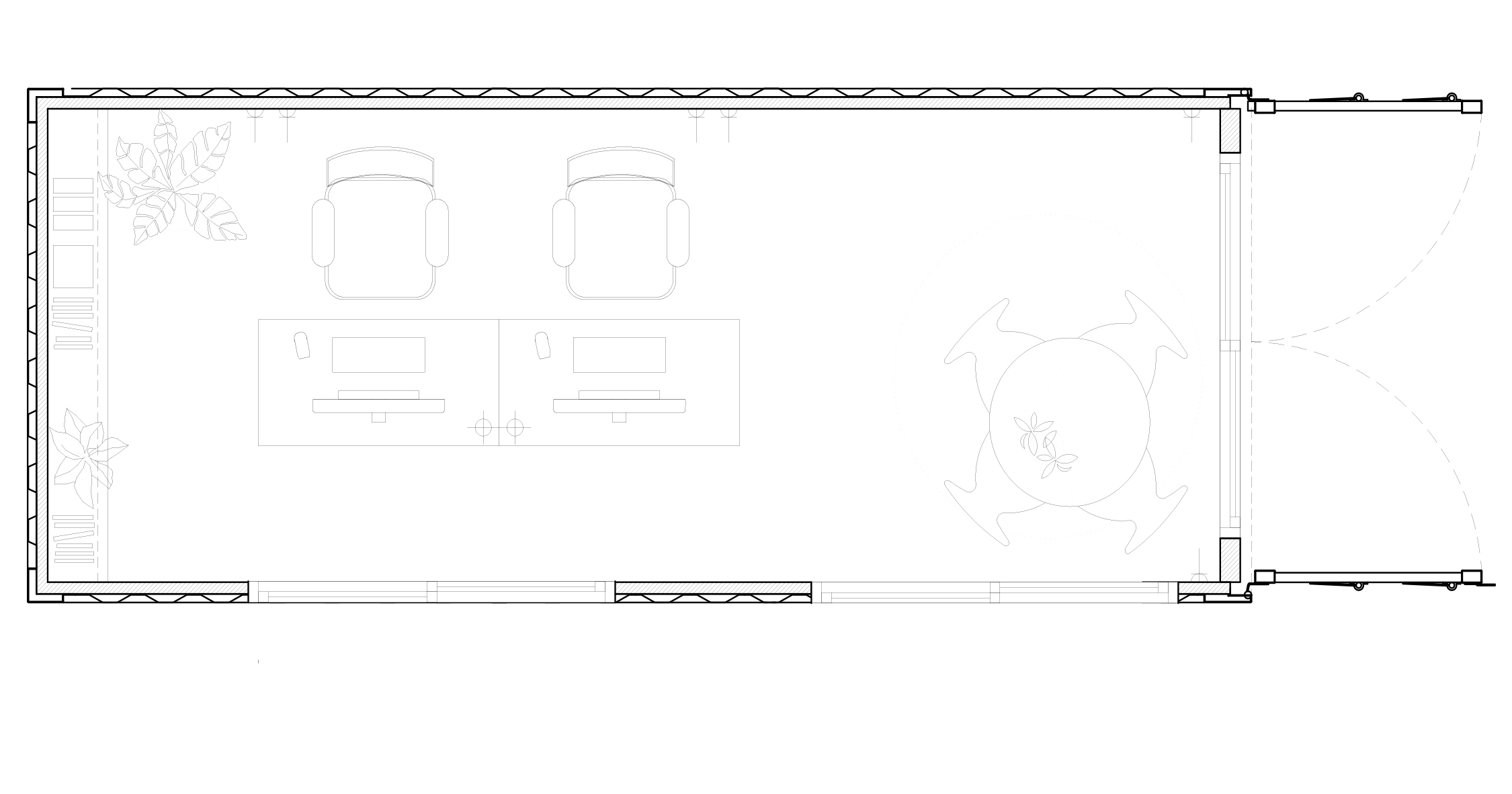 20' Portable Office - Open floor plan